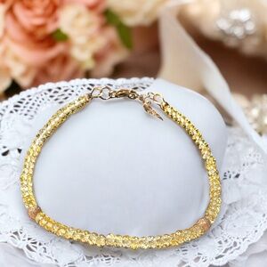 Natural Citrine Bracelet 14k Rose Gold Filled, Perfect for November Birthdays